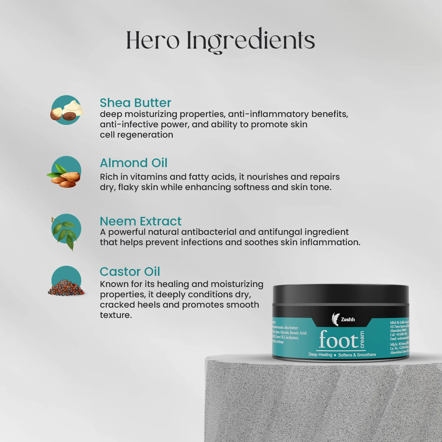 Zeshh Foot Cream for Cracked Heels & Dry Feet - Image 3