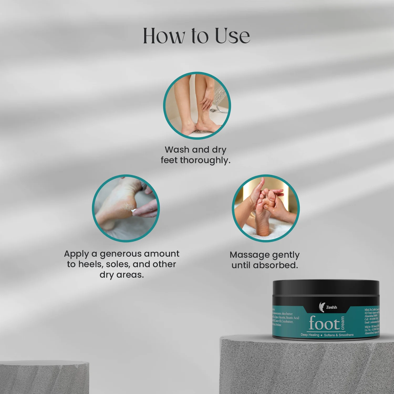 Zeshh Foot Cream for Cracked Heels & Dry Feet - Image 4
